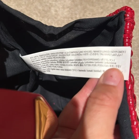 Zara Red Woven Shoulder Bag - Picture 4 of 5
